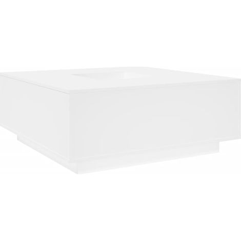 Mesa de centro de diseño moderno 100 x 100 x 40 cm madera de ingeniería blanca DEC037775