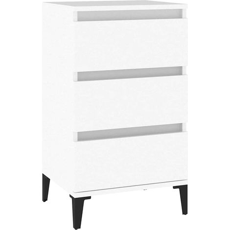 Mesita de noche madera contrachapada blanca 40x35x70 cm vidaXL (1/5)