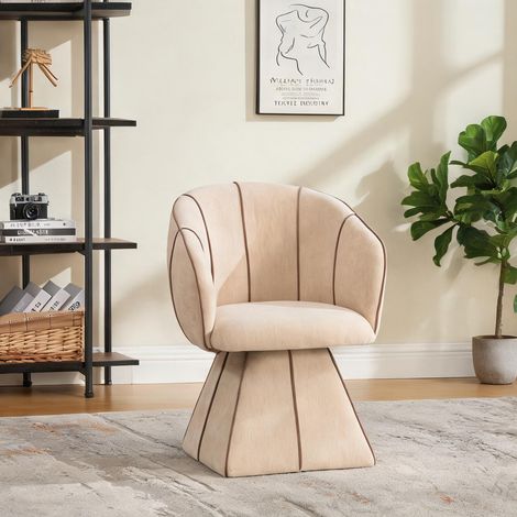 Fauteuil camel en chenille 56 x 54 x 74,5 cm (1/5)