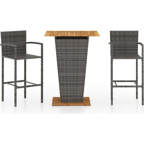 Maison Exclusive - Set Bar da Giardino 3 pz Grigio
