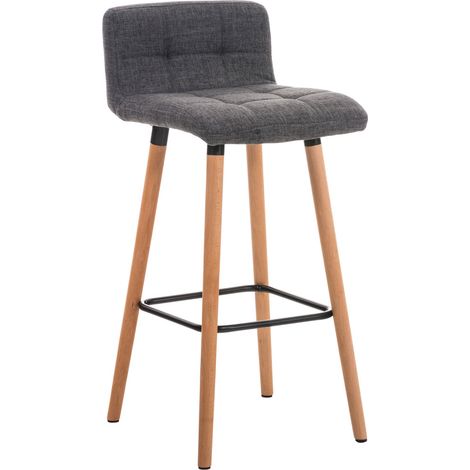 Sgabello Lincoln in tessuto grigio chiaro (1/5)