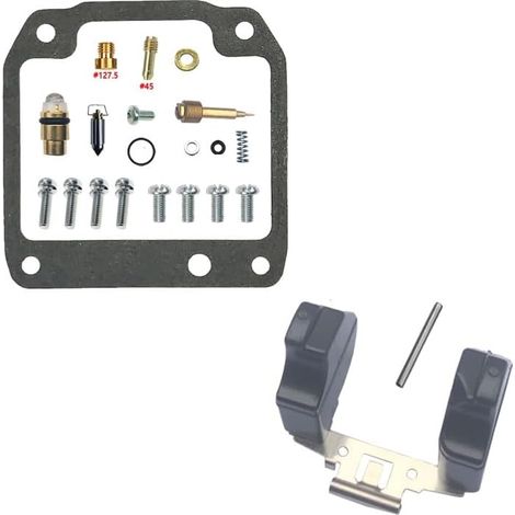 Kit de réparation de carburateur pour CS125 1983 125 cm³ (diaphragme de piston + flotteur) Compatible CS125 monocylindre 125 cm³ joints en nitrile résistants à l'essence, gicleurs de précision en l (1/2)