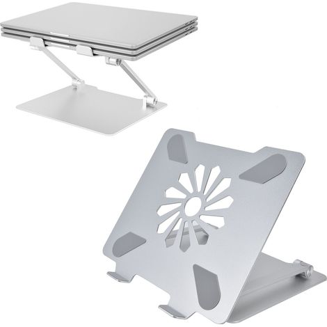 Faltbarer und verstellbarer Laptopständer aus Aluminiumlegierung, höhenverstellbares Kühlgerät für Desktop-Computer, silbernes Modell. (1/5)