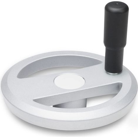Ganter Norm Elementi Ruote Raggi Mano con Impugnatura girevole, 1 pezzo, argento, RAL 9006, opaco, GN 924 – 125 B12 R – strutturali SR (1/3)