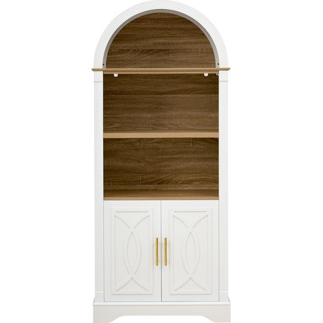 Madia alta da cucina con LED e ripiano regolabile 76,2x40,1x180 cm bianco HOMVRA (1/5)