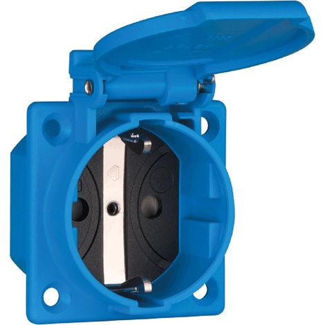 ABL Einbausteckdose 1662050, 250V 16A IP54 50x50mm, Kunststoff, Blau (1/2)
