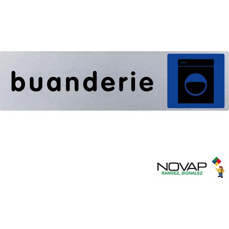 Plaque de porte de porte Buanderie - couleur 170x45mm - 4037653