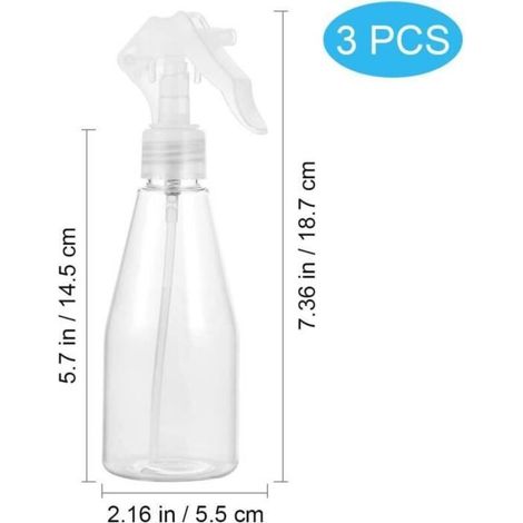 Set mit 3 leeren 200-ml-Sprühflaschen - Ideal für die Pflanzenpflege oder Lotionen. (1/5)