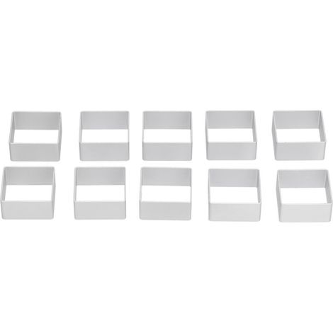 Lot de 10 emporte-pièces en acier inoxydable robuste et pour la pâtisserie (carré) (1/4)