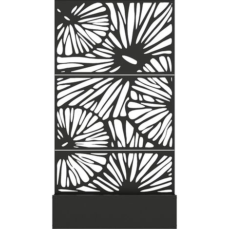 Fioriera indipendente con traliccio decorato L92 x P32,5 x H173 cm Nero - ENATAS