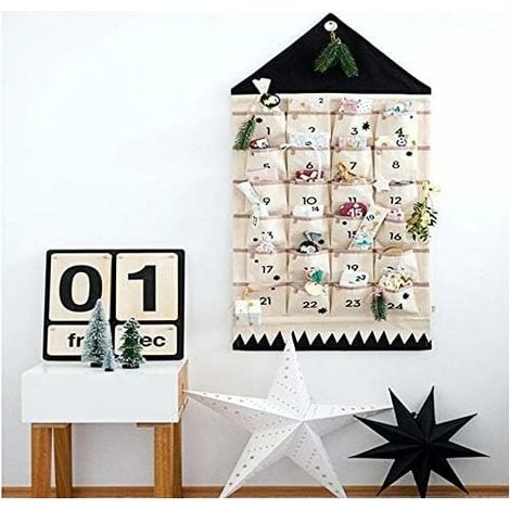 Calendrier de l'Avent à remplir avec 24 Poches et Calendrier de Noël
