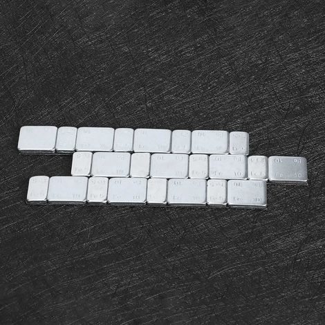 Poids d'équilibrage pour pneus de réparation automobile, 25 pièces, 60 g chacune adhésifs contrepoids pour moyeu de roue pièces automobiles poids d'équilibrage dynamique en acier 5 g + 10 g 25 p (1/5)