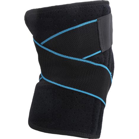 Sportliche Kniebandage, schützende Kniebandage für Laufen und Radfahren, blaue Kompressionsmanschette (1/5)
