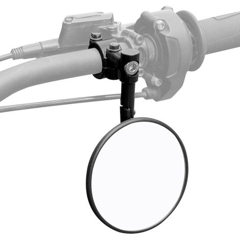 Motorrad Lenkerspiegel E24 geprüft, rund, CNC Aluminium, universell für Roller, ATV (1/5)