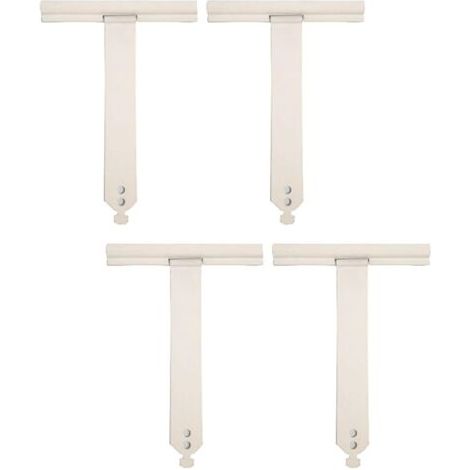 Lot de 4 Attaches souples à clipser - Ressort de Suspension pour fixation de tablier - Verrou attache tablier -acier profil alu poli fixation par crochet pour volet roulant électrique et manuel