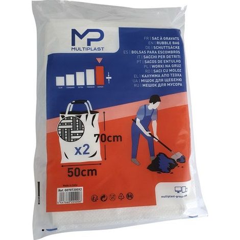 Sac À Gravats Multiplast H.70 X L.50 Cm 80L Blanc