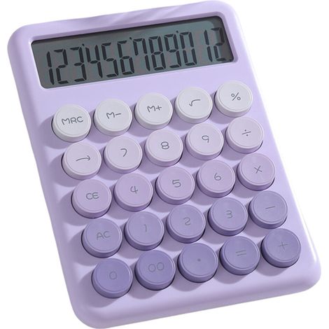 Calculatrice de bureau à 12 chiffres au design mignon,-Violet