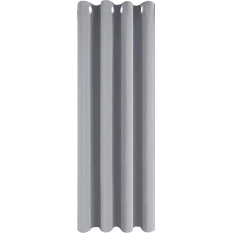 1 Panneau Double Rideaux Occultant Thermiques Isolant Anti Froid en Tissu Lourd pour Porte Entrée Interieur Rideau Phonique Anti Bruit à Oeillets pour Chambre, Gris Clair (1/5)