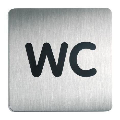 Pictogramme PICTO 'WC', carré, en acier - Lot de 2