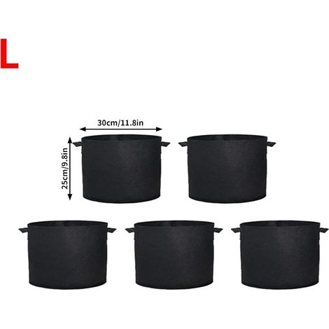 (S3 5 gallons) 5 sacs de culture en feutre pour légumes, pots de semis pour pommes de terre et tomates, accessoires pour la plantation de fleurs et de plantes en pépinière (1/4)