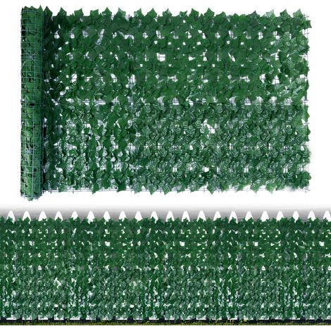 Haie Artificielle Lierre 1 x 6 m, Brise-Vue UV pour Balcon, Jardin, Terrasse et Clôture - Vert (1/5)