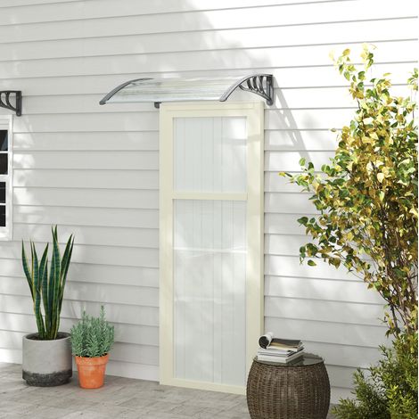 Marquesina para puerta 100x75x23 cm aluminio y policarbonato plata UV - MEUBLIV (1/5)