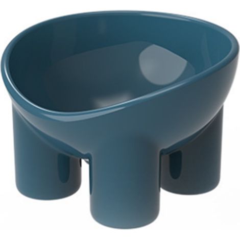 Elevated Pet Bowl Backflow Prevention Multifunctional Ergonomic Tilted Raised Food Water Bowls for Cat Dog Lake Blue