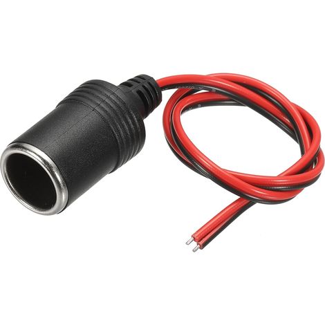 Prise Allume-Cigare Femelle Voiture, 18 AWG 12V/24V 10A 50cm/19.69 Pouce Alimentation Prise Allume-Cigare Pour Alimenter Équipement Véhicule, Argent (1/5)