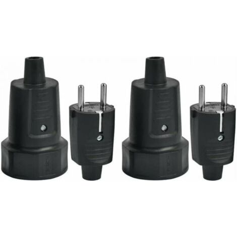 2 Fiches Mâle et 2 Prise Femelle,  250V 16A Fiche pour Câble 6-10 mm