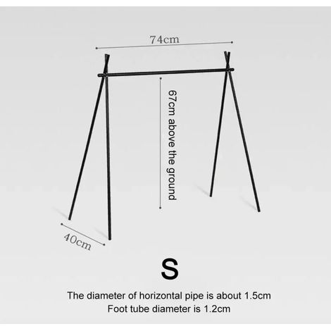 (Planche) Plateau supérieur de trépied de camping pliable en alliage d'aluminium, support de rangement triangulaire, porte-bagages de camping extérieur avec trou de suspension