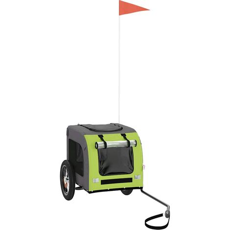 Remorque de vélo pour animaux de compagnie vert et gris CFW630507 (1/5)