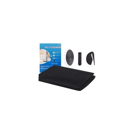 Moustiquaire Fenetre Sans Percage, Filet Anti-Insectes avec Bande Auto-Agrippante, Moustiquaire Adhésive pour Fenêtre, Moustiquaire Recoupable, Anti Mouche Moustiques (Noir, 150 x 200 cm) (1/5)