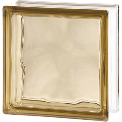 Vetromattone effetto ondulato propagazione armoniosa luce 190 x 190 x 80 mm colore- avana - confezione 1 (1/5)