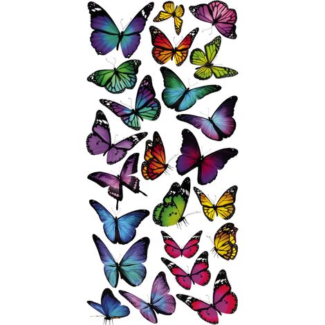 Sticker colourful butterflies Crearreda adesivo murale frasi famose 15x31 cm