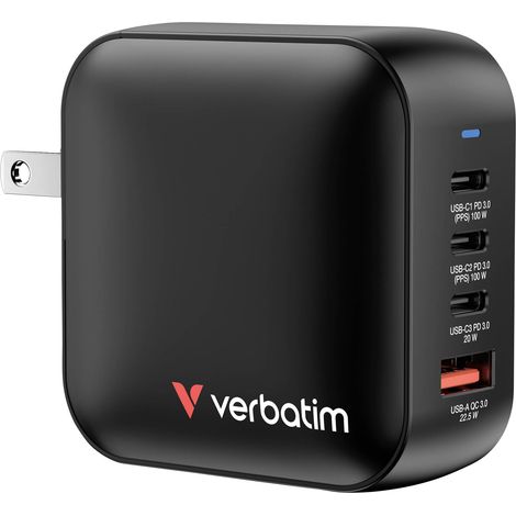 Verbatim Mini GaN Chargeur 100W Universal Black Current alterna Quick Charge Indoor (1/5)