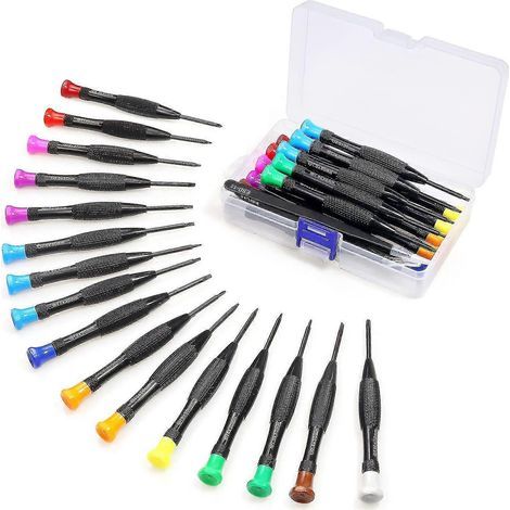 18 pièces de tournevis Torx avec pince à épiler et embouts T2 à T10 pour Xbox, ordinateur, téléphone, montre et bijoutiers (1/5)