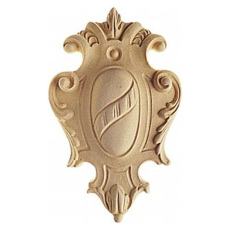Fregio in pasta di legno scudo decoro 120x192mm 4094