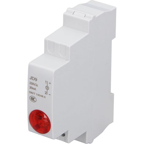 Voyant LED pour rail DIN, indicateur de signalisation de circuit, 230V AC/DC, pour tableau de distribution, type rail, témoin lumineux modulaire (1/5)