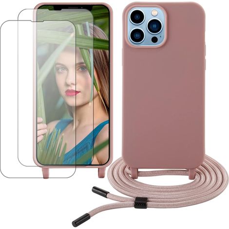 CUSTODIA CON FIOCCO ROSA PER IPHONE 13 PRO MAX 6.7' 2XVETRO (1/5)