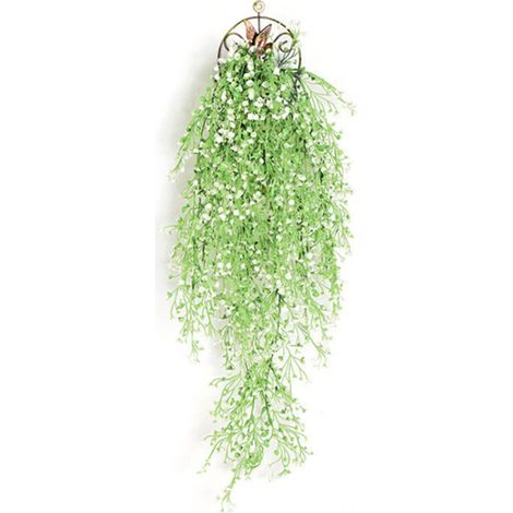 Fake Admiralty Willow 77cm Plastic Realistic Wall Hanging Admiralty Willow for Office Living Room Decoration White (1/5)