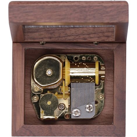 Boîte à musique en noyer avec mouvement horlogerie, artisanat bois cadeau pour Saint-Valentin ou anniversaire (1/5)