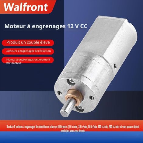 DC 12V Moteur de réduction Turbine à Couple élevé à Engrenage 15/30/50/100/200RPM(12V 100RPM) (1/5)