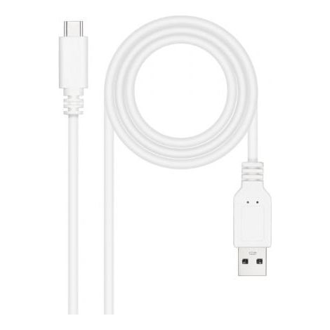 Cable USB 2.0 3A, tipo USB-C/M-A/M, Blanco, 0.5 m