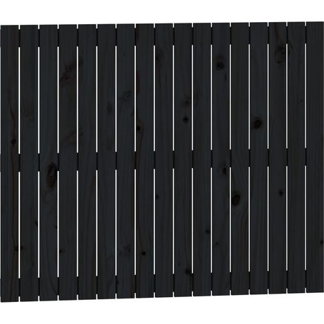 Maison Exclusive - Wand-Kopfteil Schwarz 108x3x90 cm Massivholz K
