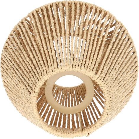 Abat-jour Style Rustique Chic Tissé en Corde de Paille Beige Suspendre E27, Usage Maison et Hôtel, Installation Simple, Lumière Adoucie, Usage Solide (1/5)
