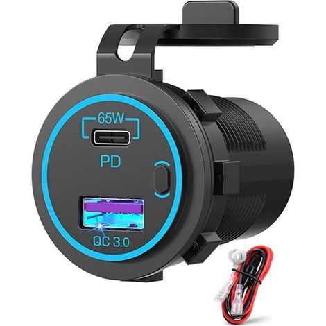 65W PD 12V USB-Stecker für Laptop- und Autoladegerät, Mehrfachanschluss-Adapter, wasserdicht, für Boote und LKW (1/5)