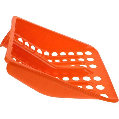 Pelle à Grain en Plastique Orange, Épaisse et Ajourée pour Ferme Tamisage des Grains et Alimentation des Volailles, Légère et Solide, Rangement Facile (1/5)