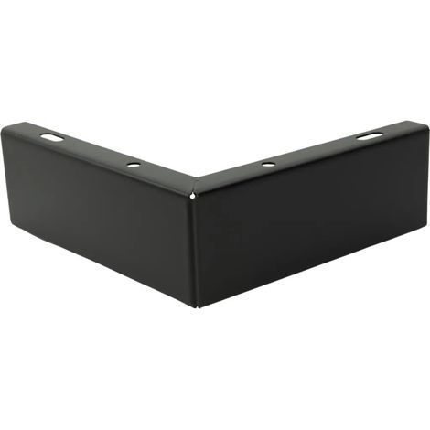 Pieds d'angle en métal pour meubles, noir mat, hauteur 5,5 cm - design minimaliste, style de vie élégant, roulettes de protection incluses pour préserver le sol. (1/3)