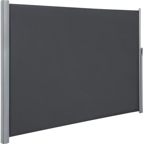 Toldo lateral para balcón y terraza parasol separador de ambientes protección de la privacidad 160 x 400 cm (al. x an.) gris oscuro 120001849 (1/4)