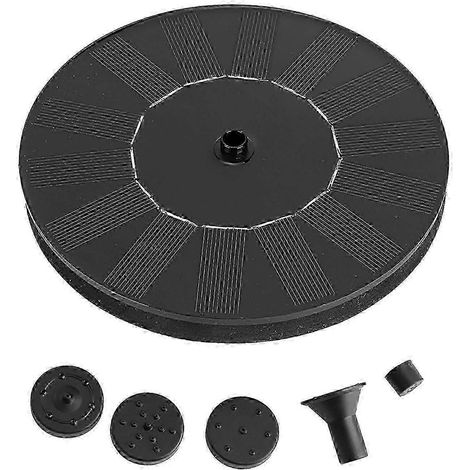 Pompe à fontaine flottante solaire créative, adaptée aux bassins de jardin, aux piscines et aux aquariums, avec un débit de 180 litres par heure et une puissance de 1,4 watt. (1/4)